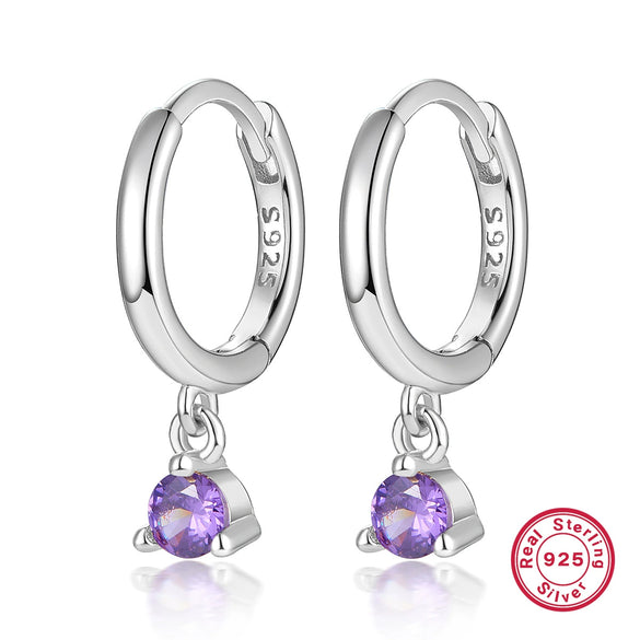 Wholesale 925 Silver Inlaid Zircon Geometric Earrings For Women With Electroplating