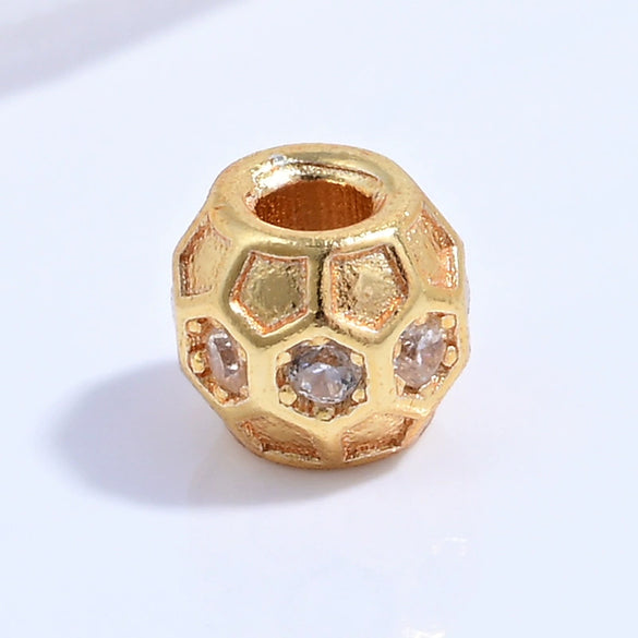 Wholesale Silver Inlaid Zirconia Round Bead Jewelry Accessories