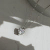 Wholesale Silver Jewelry Geometric Heart Pendant With White Zircon Electroplated