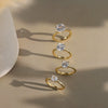 Wholesale Silver Jewelry Geometric Sugar Cube Ring Electroplated Inlaid Cubic Zirconia
