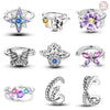 Wholesale Silver Jewelry Iris Flower Butterfly Snakeshaped Star Ear Bone Clip Earrings Zircon Light Luxury Style