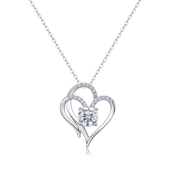 Wholesale Silver Jewelry 925 Silver Moissanite Pendant Necklace With Geometric Pattern And Cross Chain For Women Set With Diamonds