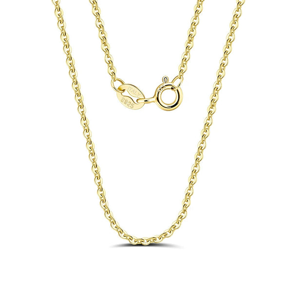 Wholesale Silver Jewelry Sterling Silver Gold Plated Press Light Plain Clavicle Chain With Geometric Pattern For Women