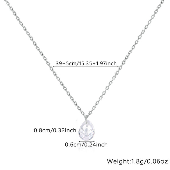 Wholesale Silver Jewelry Suit With Water Drop Zircon Electroplated For Female