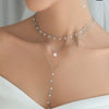 Wholesale Silver Jewelry Suit With Water Drop Zircon Electroplated For Female