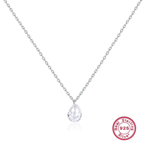 Wholesale Silver Jewelry Suit With Water Drop Zircon Electroplated For Female