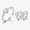 Wholesale Silver Jewelry With Zircon Inlay Love Heart Water Drop Bell Design For Women
