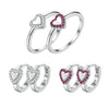 Wholesale Silver Jewelry With Zircon Inlay Love Heart Water Drop Bell Design For Women