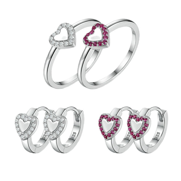 Wholesale Silver Jewelry With Zircon Inlay Love Heart Water Drop Bell Design For Women