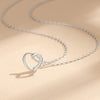 Wholesale Silver Jewelry Women's Hollow Love Pendant Allmatch Collarbone Chain With Geometric Pattern And Diamond Design