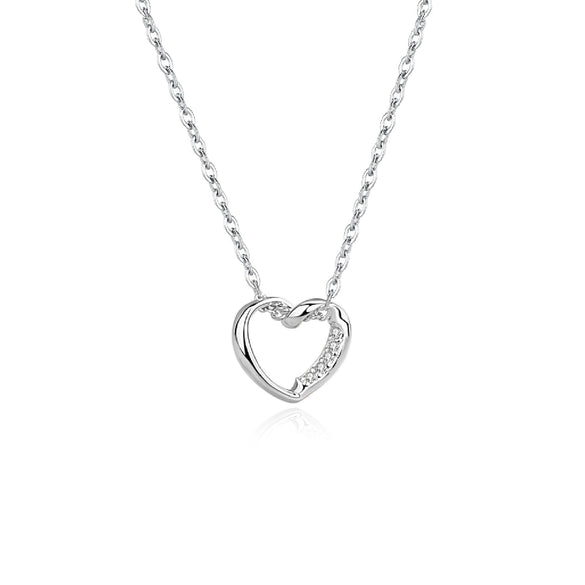 Wholesale Silver Jewelry Women's Hollow Love Pendant Allmatch Collarbone Chain With Geometric Pattern And Diamond Design