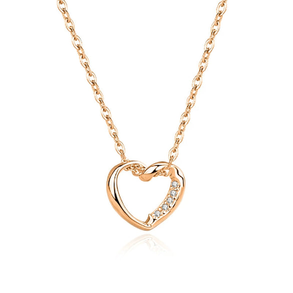 Wholesale Silver Jewelry Women's Hollow Love Pendant Allmatch Collarbone Chain With Geometric Pattern And Diamond Design