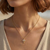 Wholesale 925 Silver 14K Gold Plated Geometric Cross Chain Necklace With Four Leaf Clover And Small Key Pendant For Women