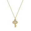 Wholesale 925 Silver 14K Gold Plated Geometric Cross Chain Necklace With Four Leaf Clover And Small Key Pendant For Women