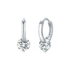 Wholesale 925 Silver Light Luxury Single Diamond Earrings For Women With Geometric Shape And Set With Diamonds Processing