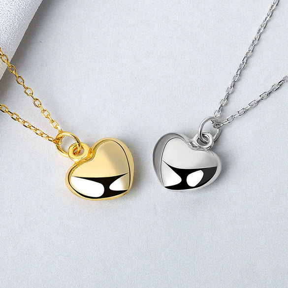 Wholesale Silver 925 Love Heart Shape Pendant Necklace With Cross Chain And Electroplating Treatment