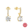 Wholesale 925 Silver Luxury Geometric Diamond Earrings For Women With Electroplating Treatment