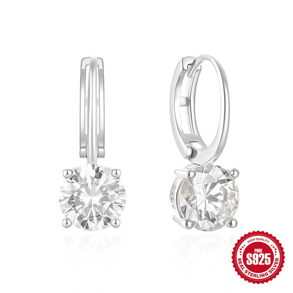 Wholesale 925 Silver Luxury Geometric Diamond Earrings For Women With Electroplating Treatment
