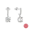Wholesale 925 Silver Luxury Geometric Diamond Earrings For Women With Electroplating Treatment