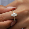 Wholesale 925 Silver Marquiseshaped Moissanite Ring Geometric Diamond Design Casual Minimalist Women's Ring