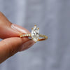 Wholesale 925 Silver Marquiseshaped Moissanite Ring Geometric Diamond Design Casual Minimalist Women's Ring