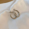 Wholesale Silver Metal Multi Layer Geometric Circle Cold Wind Electroplated Earrings For Women Light Luxury High End Style