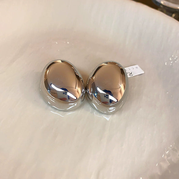 Wholesale Silver Metal Multi Layer Geometric Circle Cold Wind Electroplated Earrings For Women Light Luxury High End Style
