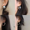 Wholesale Silver Metal Multi Layer Geometric Circle Cold Wind Electroplated Earrings For Women Light Luxury High End Style