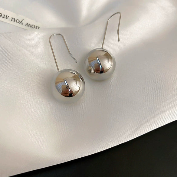 Wholesale Silver Metal Multi Layer Geometric Circle Cold Wind Electroplated Earrings For Women Light Luxury High End Style