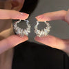 Wholesale Silver Metal Multi Layer Geometric Circle Cold Wind Electroplated Earrings For Women Light Luxury High End Style