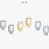 Wholesale 925 Silver Mini Sweet Cute Women's Earrings With Color Zircon And Turquoise Micro Inlay Geometric Design