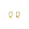 Wholesale 925 Silver Mini Sweet Cute Women's Earrings With Color Zircon And Turquoise Micro Inlay Geometric Design