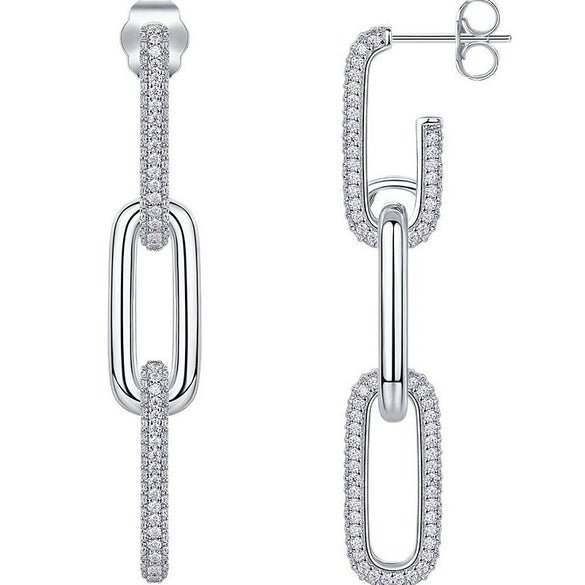 Wholesale 925 Silver Moissanite Geometric Fashion Light Luxury Women's Earrings Set With Diamonds