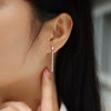 Wholesale 925 Silver Moissanite Inlaid Geometric Fashion Earrings