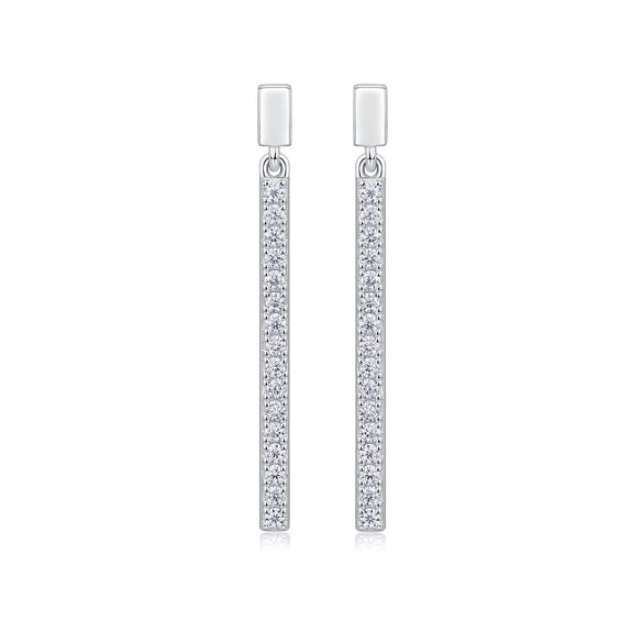 Wholesale 925 Silver Moissanite Inlaid Geometric Fashion Earrings