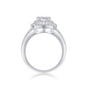 Wholesale 925 Silver Moissanite Inlay Geometric Fashion Women's Ring