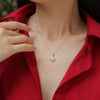 Wholesale 925 Silver Moissanite Inlay Geometric Pendant Clavicle Chain For Women Fashion Style