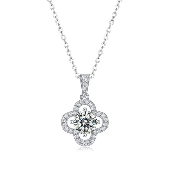 Wholesale 925 Silver Moissanite Inlay Geometric Pendant Clavicle Chain For Women Fashion Style