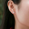 Wholesale 925 Silver Moissanite Inlay Geometric Style Earrings For Women