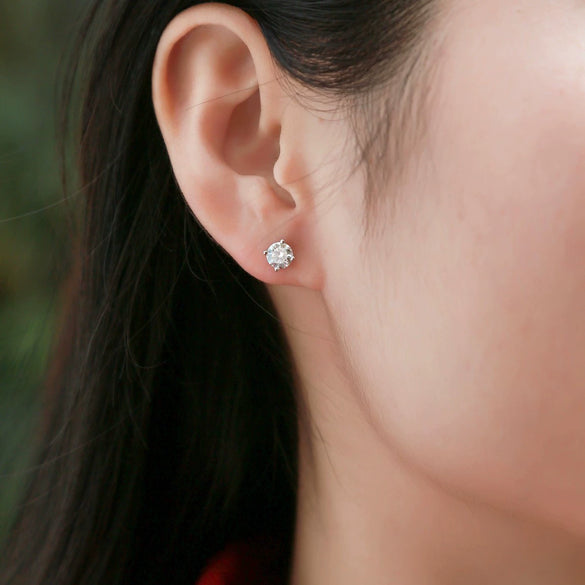 Wholesale 925 Silver Moissanite Inlay Geometric Style Earrings For Women