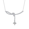 Wholesale 925 Silver Moissanite Pendant Necklace Fashion Geometric Ladies Clavicle Chain Inlay