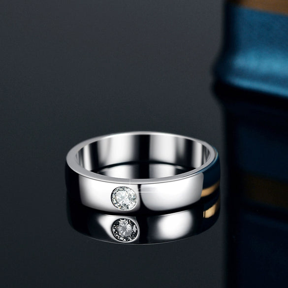 Wholesale 925 Silver Moissanite Ring Geometric Style For Men