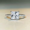 Wholesale Silver Moissanite Ring With Geometric Shape And Electroplating For Women