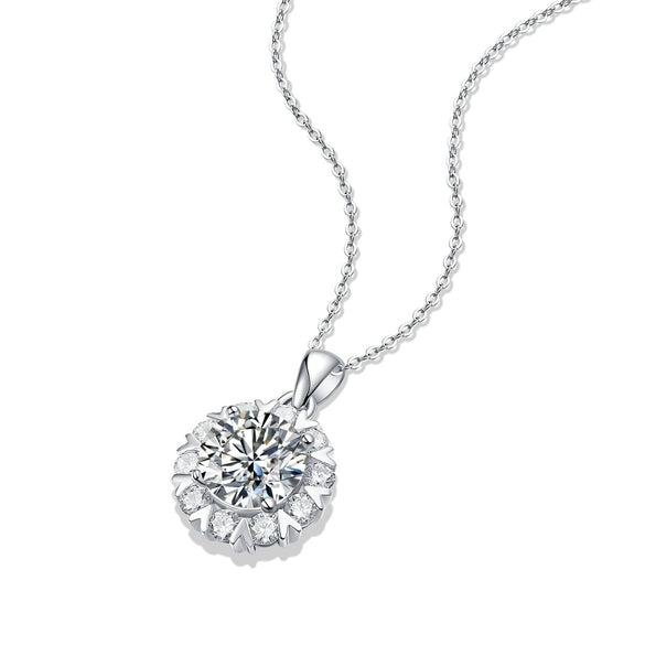 Wholesale 925 Silver Moissanite Romantic Snowflake Pendant Necklace With Ball Chain Electroplated For Women