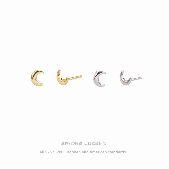 Wholesale Silver 925 Moon Style Earrings With Electroplating Treatment For Women