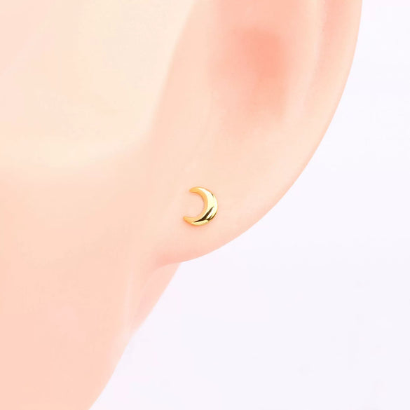Wholesale Silver 925 Moon Style Earrings With Electroplating Treatment For Women