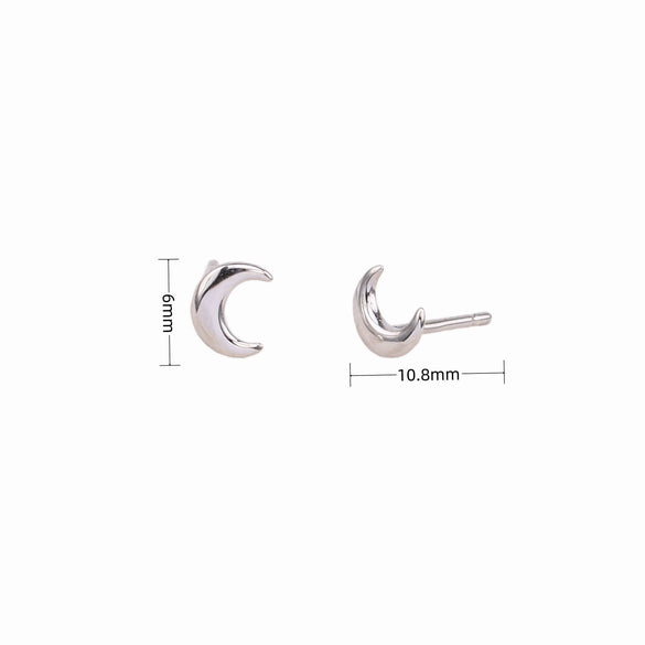 Wholesale Silver 925 Moon Style Earrings With Electroplating Treatment For Women