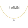 Wholesale Silver Necklace Light Luxury Minimalist Style Geometric Drop Shape Zircon Pendant Electroplated For Women