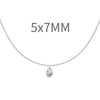 Wholesale Silver Necklace Light Luxury Minimalist Style Geometric Drop Shape Zircon Pendant Electroplated For Women