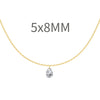 Wholesale Silver Necklace Light Luxury Minimalist Style Geometric Drop Shape Zircon Pendant Electroplated For Women